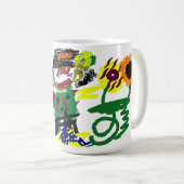 Vogelscheuchen Sonnenblumen Stil Freude Kaffeetasse (VorderseiteRechts)