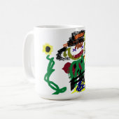 Vogelscheuchen Sonnenblumen Stil Freude Kaffeetasse (Vorderseite Links)