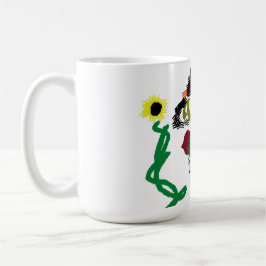 Vogelscheuchen Sonnenblumen Stil Freude Kaffeetasse