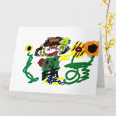 Vogelscheuchen Sonnenblumen Stil Freude Karte (Gelbe Blume)