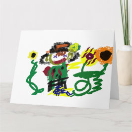 Vogelscheuchen Sonnenblumen Stil Freude Karte