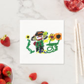 Vogelscheuchen Sonnenblumen Stil Freude Serviette (Beispiel)