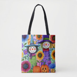 Vogelscheuchen und Kürbisse, Halloween, Tasche