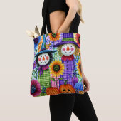Vogelscheuchen und Kürbisse, Halloween, Tasche (Von Nahem)