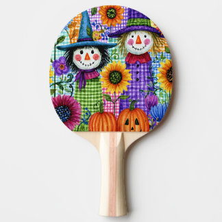 Vogelscheuchen und Kürbisse, Halloween, Tischtennis Schläger