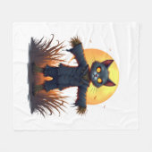 Vogelscheuchenkatze Wächter Fleecedecke (Vorderseite (Horizontal))