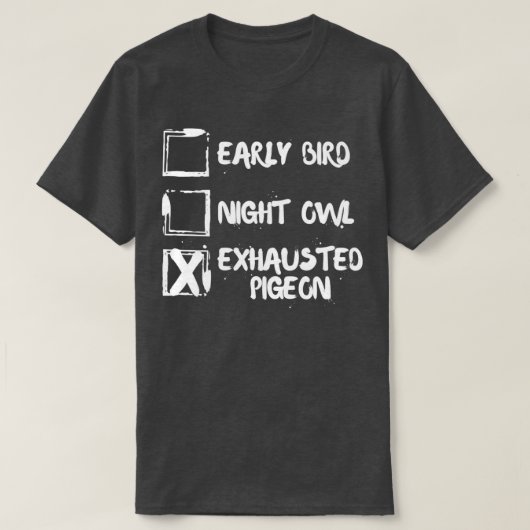 Vogelscheue Ausgestoßene Taube 2 T-Shirt (Design vorne)