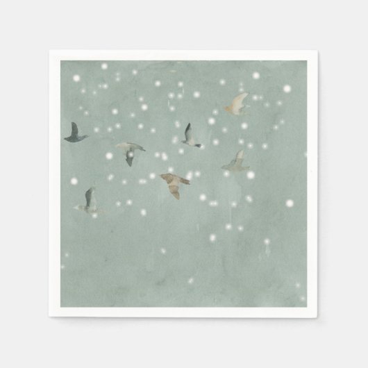 Vogelschloss im Schneewasser Serviette (Vorderseite)