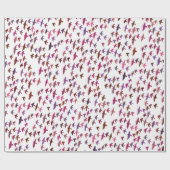 Vogelschloss in rosa und Lila Geschenkpapier (Flach)