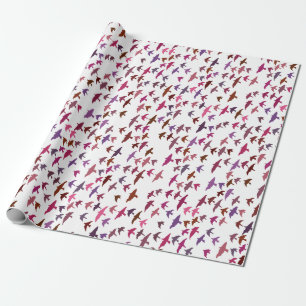Vogelschloss in rosa und Lila Geschenkpapier