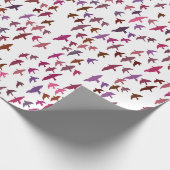 Vogelschloss in rosa und Lila Geschenkpapier (Ecke)