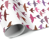 Vogelschloss in rosa und Lila Geschenkpapier (Rolleneckpunkt)