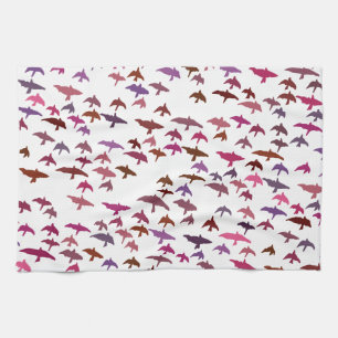 Vogelschloss in rosa und Lila Geschirrtuch