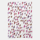 Vogelschloss in rosa und Lila Geschirrtuch (Vertikal)