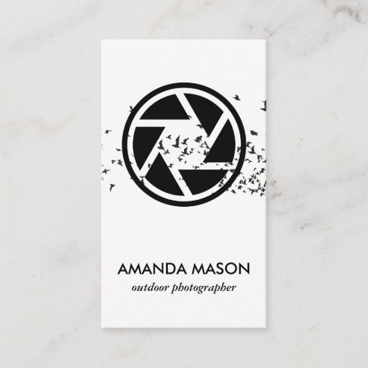 Vogelschloss | Kameraobjektive Visitenkarte (Vorderseite)