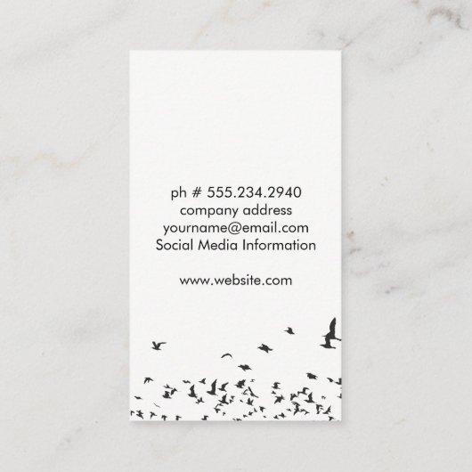 Vogelschloss Visitenkarte (Rückseite)