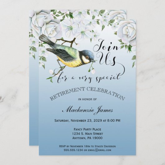 Vogelschutz Einladung Blauer Blümling (Vorne/Hinten)