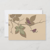 Vogelschutz und Blätter Hochzeit im Herbst Antwort (Rückseite)