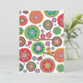 Vogelschutz- und Blume-Illustrationskarte Einladung (Stehend Vorderseite)