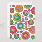 Vogelschutz- und Blume-Illustrationskarte Einladung (Vorne/Hinten)