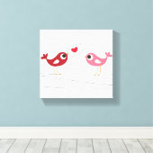 Vogelschutzkarte Liebe Leinwanddruck (Insitu (Holzboden))