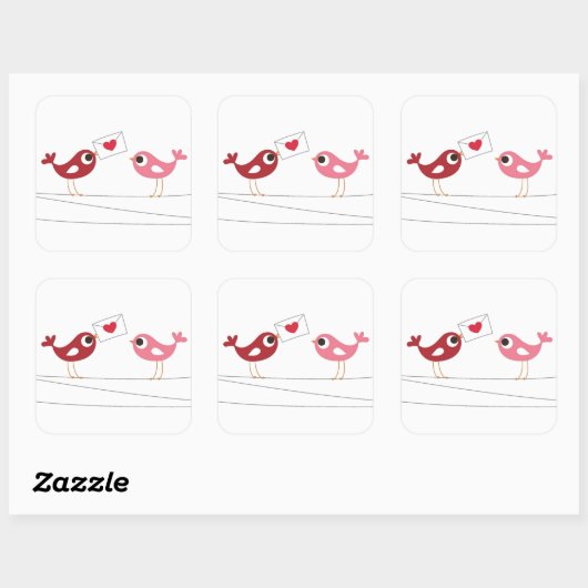 Vogelschutzkarte Liebe Quadratischer Aufkleber (Blatt)