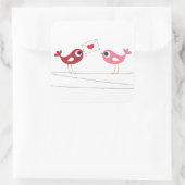 Vogelschutzkarte Liebe Quadratischer Aufkleber (Tasche)