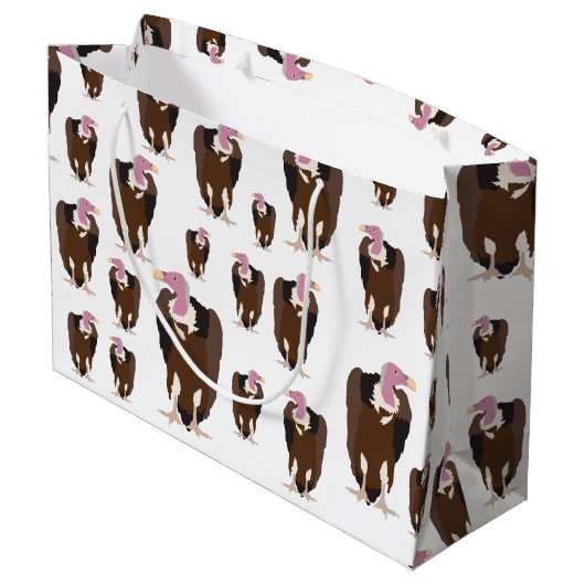 Vogelschutzmuster Große Geschenktüte (Rückseite Schrägansicht)