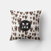 Vogelschutzmuster Mit Monogramm Kissen (Rückseite)