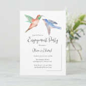 Vogelschutzpartei für Hübsches Engagement in Aquar Einladung (Stehend Vorderseite)