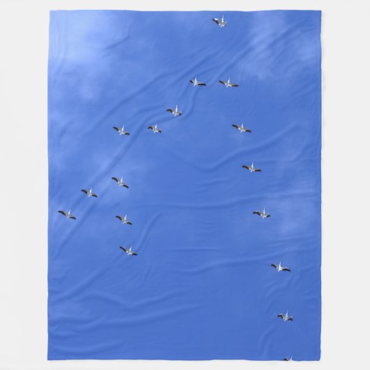 Vogelschwarm Fleecedecke (Vorderseite)