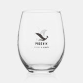 Vogelschwarzer Luxus-Schönheitsflügel schnelle Lie Weinglas Ohne Stiel (Rückseite)