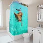 Vogelschwimmen in Bahamas Duschvorhang (Beispiel)