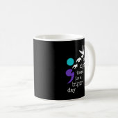 Vogelsemikolon-Geschenkpräventionsbewusstsein Kaffeetasse (VorderseiteRechts)