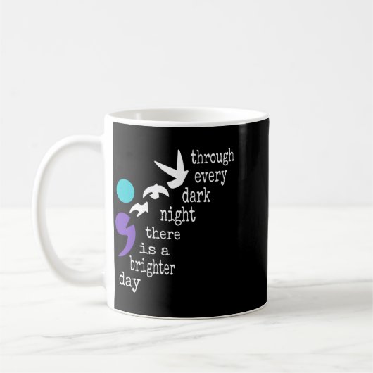 Vogelsemikolon-Geschenkpräventionsbewusstsein Kaffeetasse (Links)