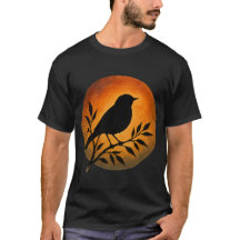 Vogelsilhouette über Vollmond