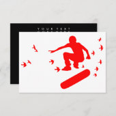 Vogelskateboard Einladung (Vorne/Hinten)