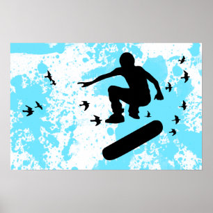 Vogelskateboard Poster