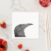 Vogelskizze schwarzes Papier Napkins, Standardcock Serviette (Beispiel)