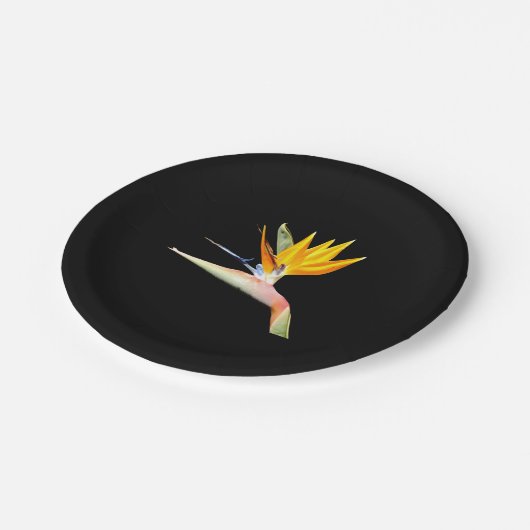 Vogelspäne von Paradise-Pflanze Pappteller (Schrägansicht)