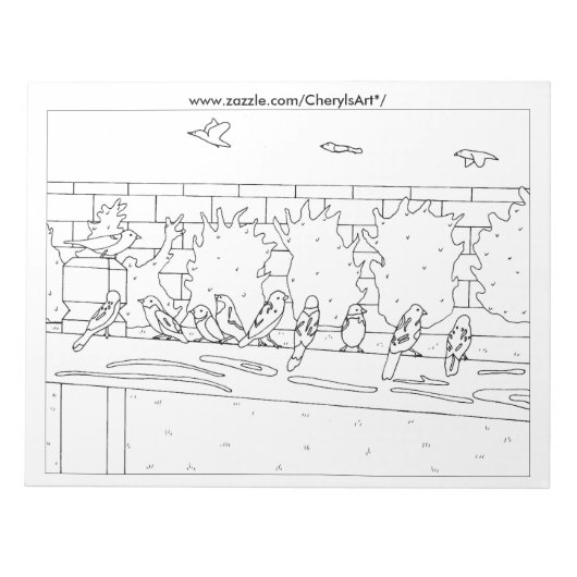 Vogelspangen auf der Kontur der Eisenbahn Notizblock (Vorderseite)