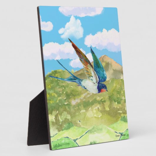 Vogelszene Plaque mit Easel Fotoplatte (Seite)