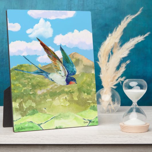 Vogelszene Plaque mit Easel Fotoplatte (Seite)