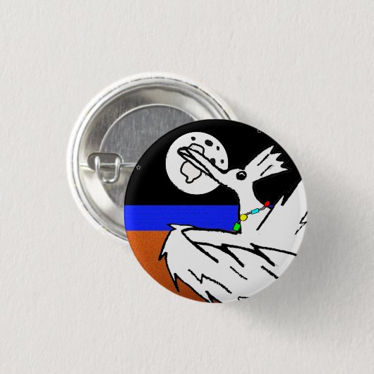 Vogeltanzen unter Mond Button (Vorne & Hinten)