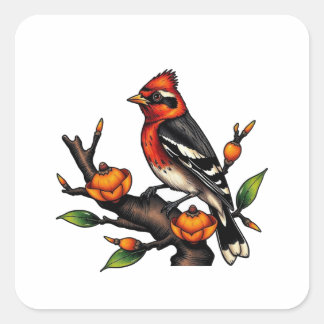 Vogeltattoo Quadratischer Aufkleber