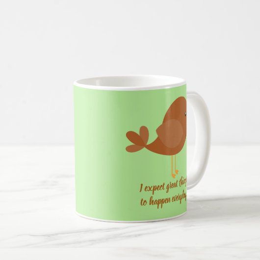 Vogelthema positive Bejahung Kaffeetasse (VorderseiteRechts)