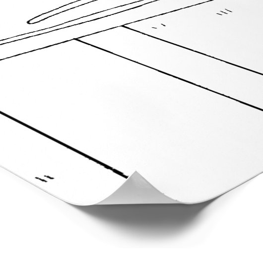 Vogeltreffen auf der Schiene zeichnend, Poster (Ecke)