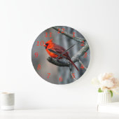 Vogeluhr im nördlichen Kardinal Große Wanduhr (Zuhause)