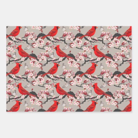 Vogelumhüllungspapier Flachblatt Set 3 Geschenkpapier Set (Vorderseite 2)