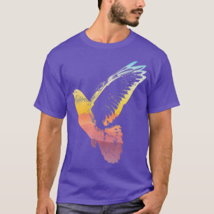 Vogelvektor-Silhouette Coole Taube T-Shirt